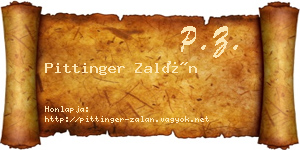Pittinger Zalán névjegykártya