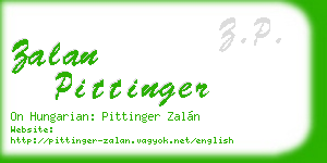 zalan pittinger business card